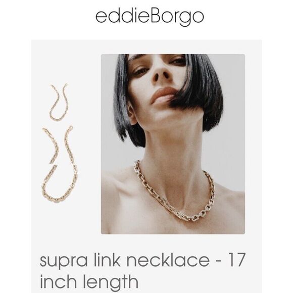 Eddie Borgo Supra Link Classic Heritage Link 17” Necklace With Earrings Set - Picture 2 of 16